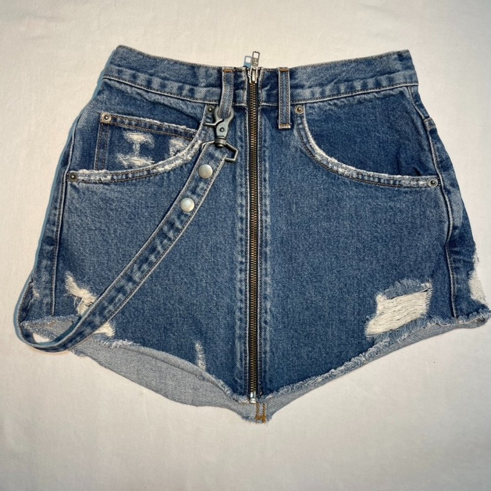 Carmar Denim Beatrice Zip Front Mini Skirt - Picture 2 of 9